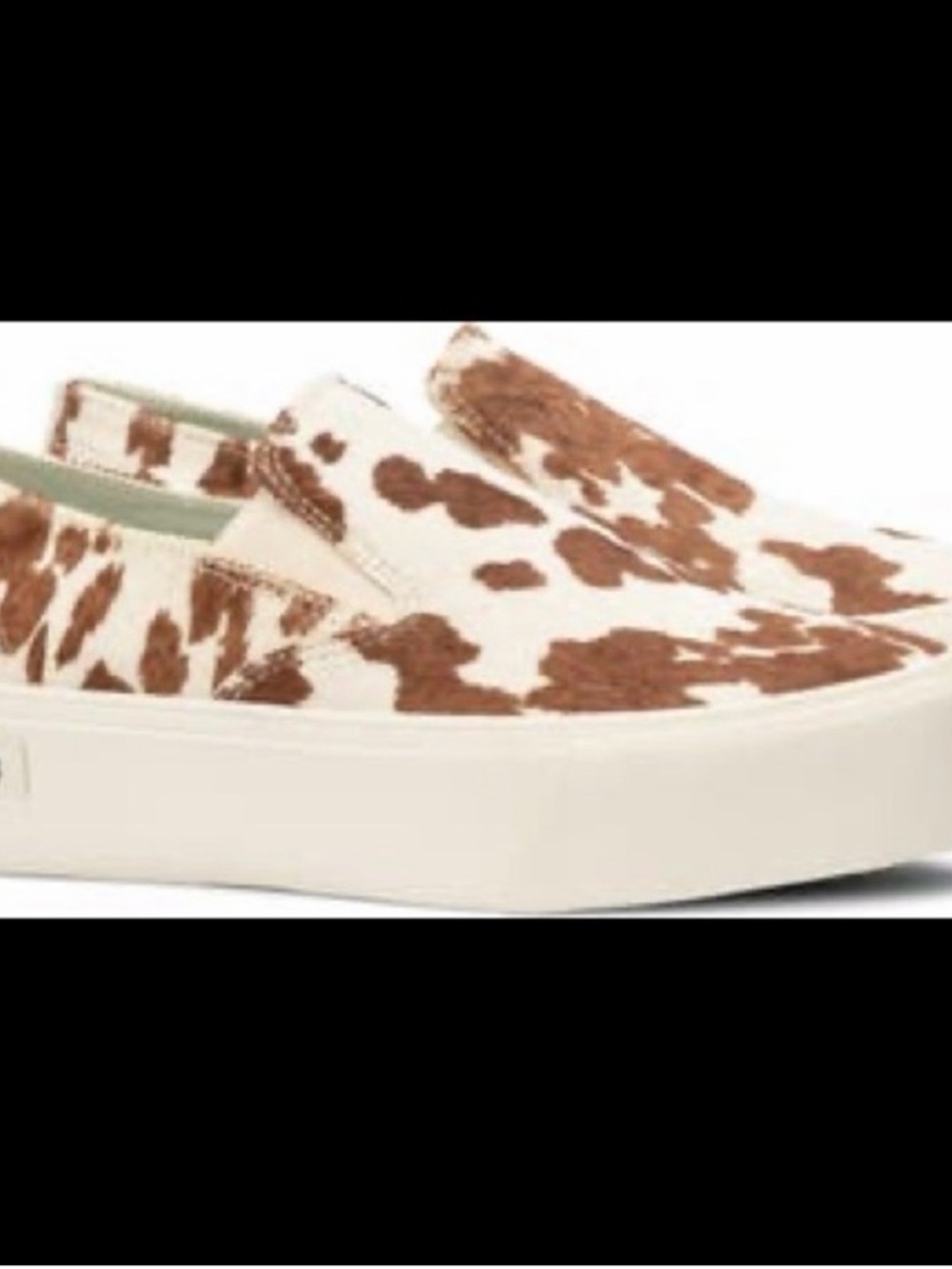SeaVees Cowprint Slip-On Sneakers in Cream and Brown